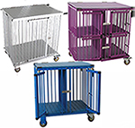 Aluminum dog trolleys with 1, 2 and 4 doors